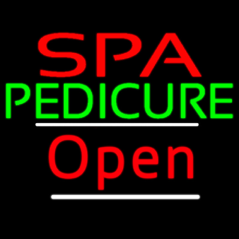 Red Spa Pedicure Slant Red Open Neonreclame