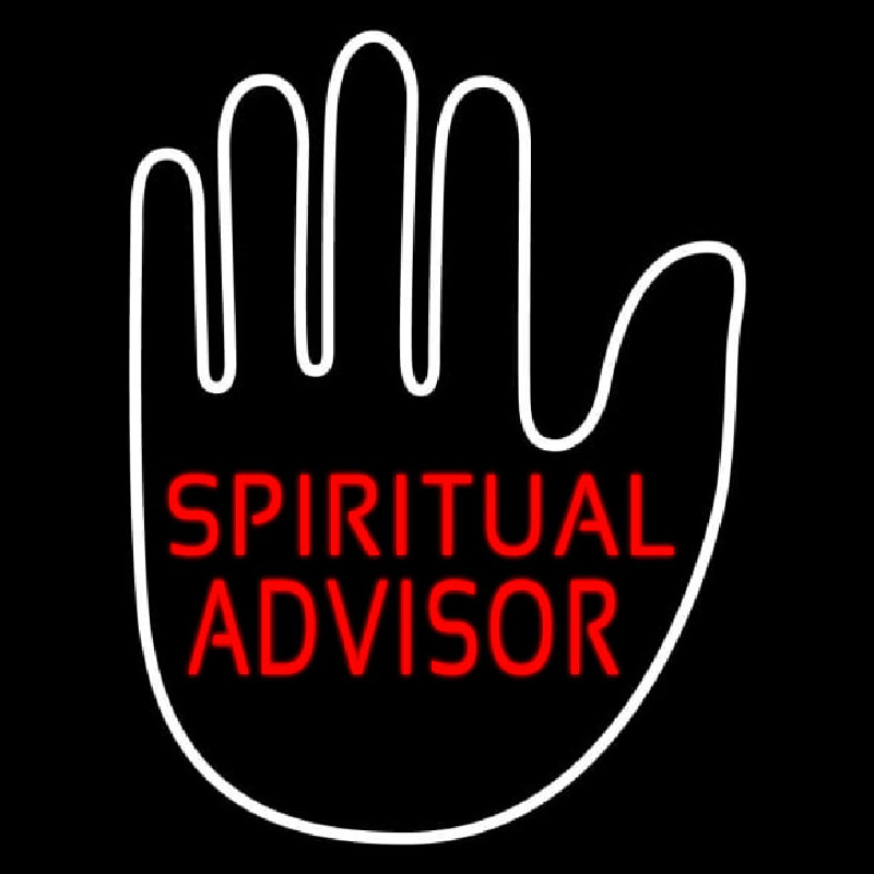 Red Spiritual Advisor With Palm Neonreclame