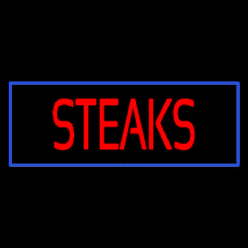Red Steaks With Blue Border Neonreclame