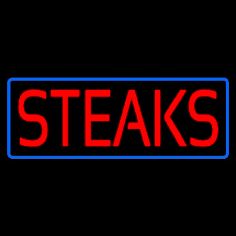 Red Steaks With Blue Border Neonreclame