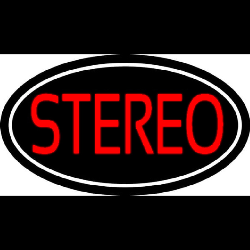 Red Stereo Block White Border 1 Neonreclame