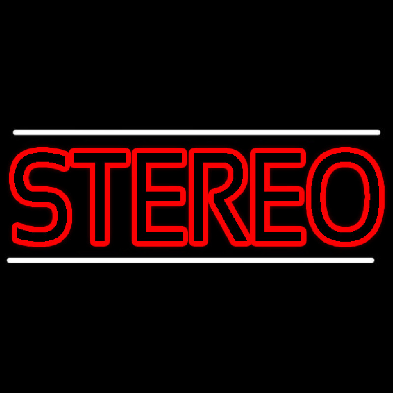 Red Stereo Block White Line Neonreclame