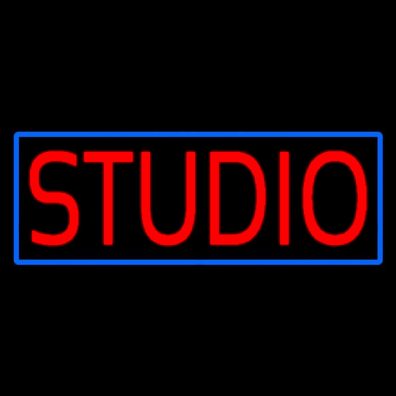 Red Studio Blue Border Neonreclame