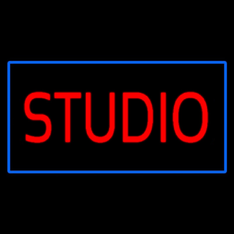 Red Studio Blue Rectangle Neonreclame