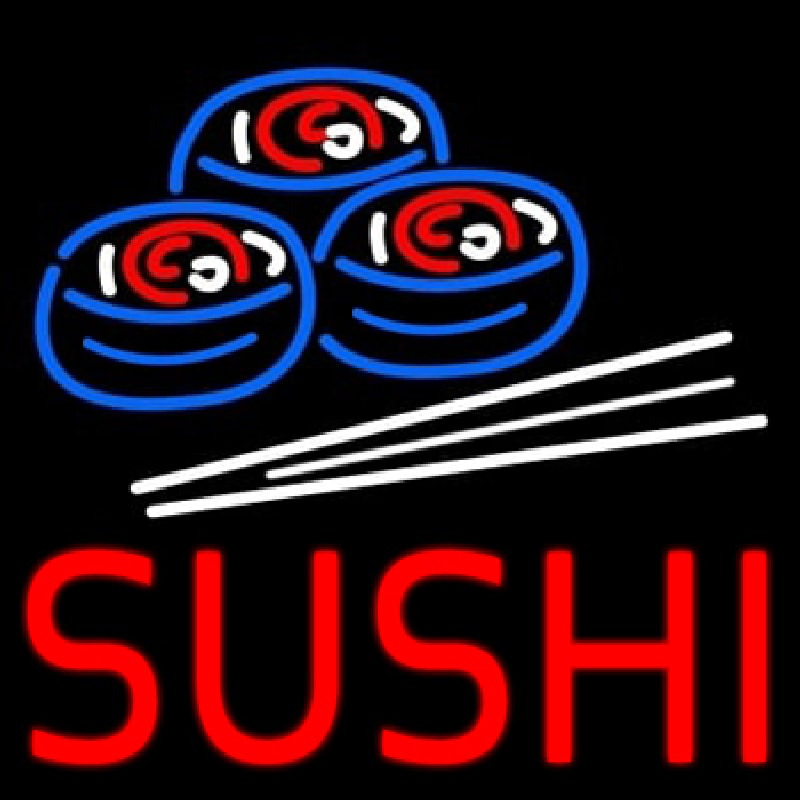 Red Sushi With Sushi Logo Neonreclame