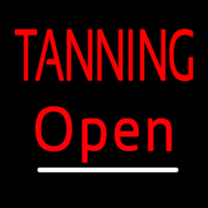 Red Tanning Open White Line Neonreclame
