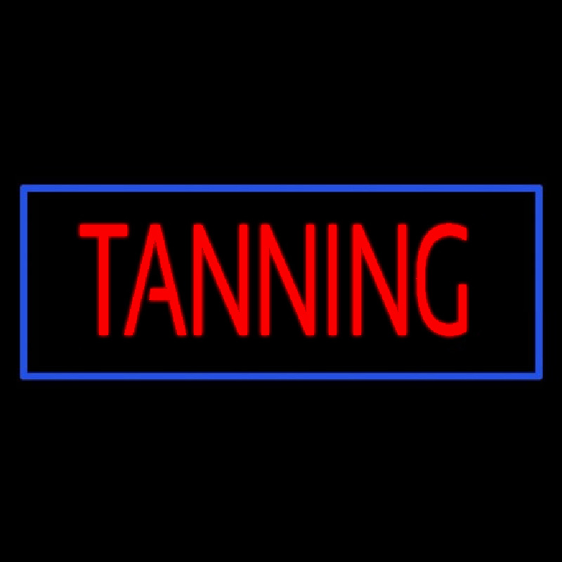 Red Tanning With Blue Border Neonreclame