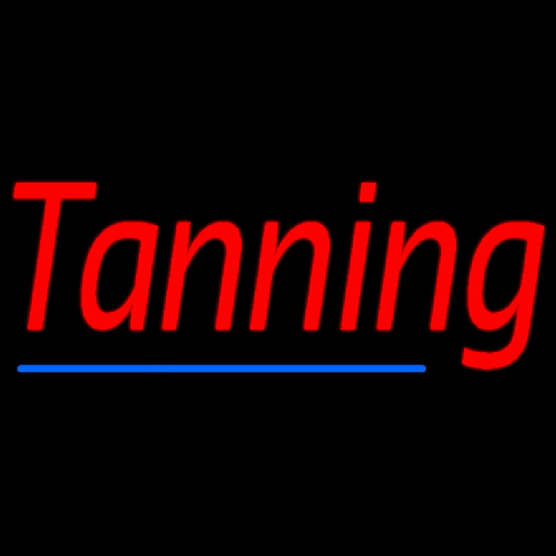 Red Tanning With Blue Line Neonreclame