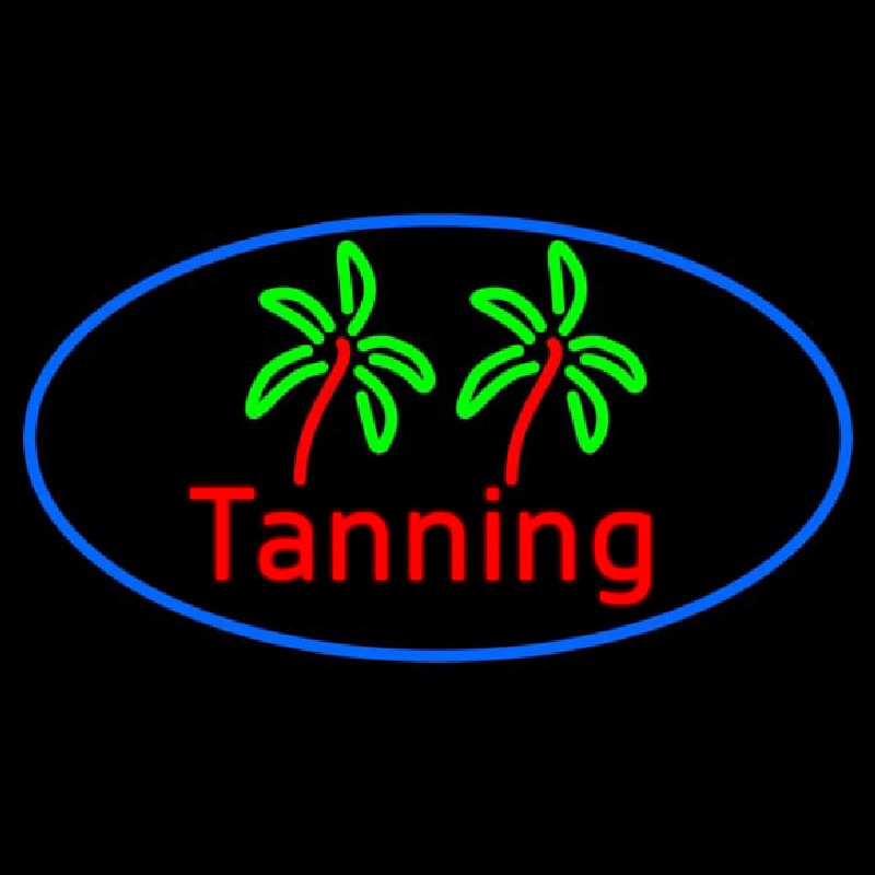 Red Tanning With Palm Tree Neonreclame