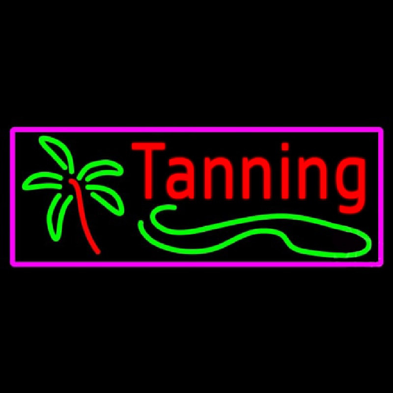 Red Tanning With Palm Tree Neonreclame