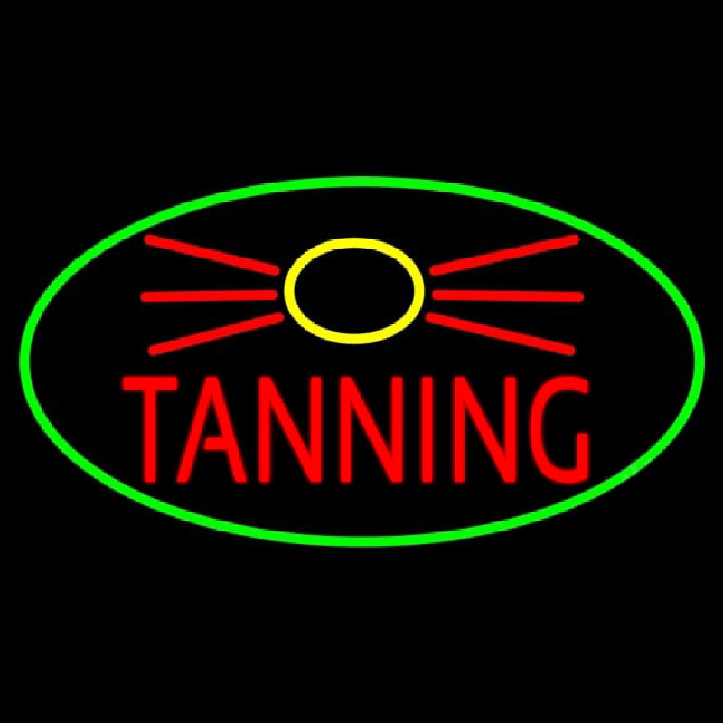 Red Tanning With Sun Logo Neonreclame