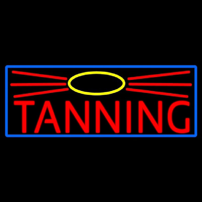 Red Tanning With Sun Logo Neonreclame