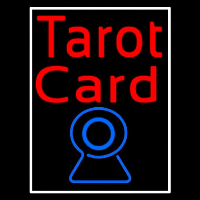 Red Tarot Card Blue Crystal With White Border Neonreclame
