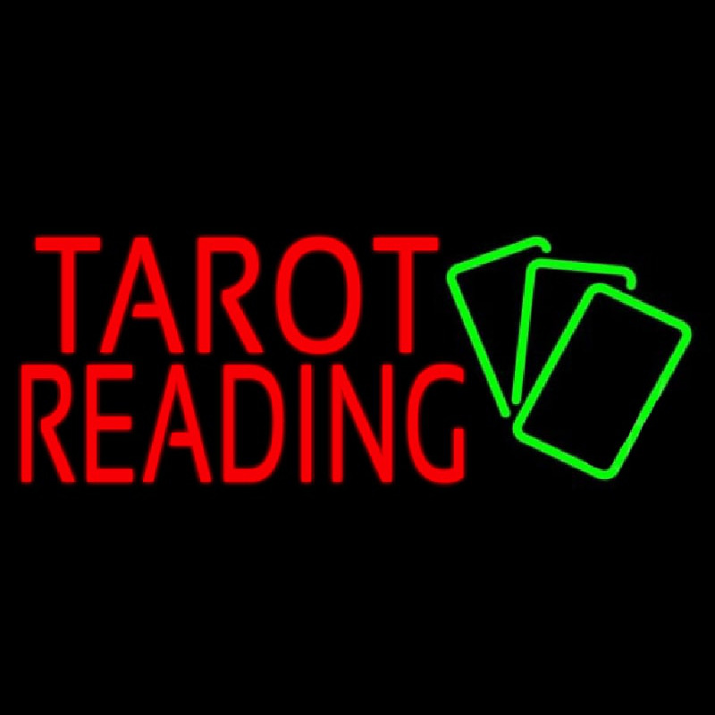 Red Tarot Reading Green Cards Neonreclame