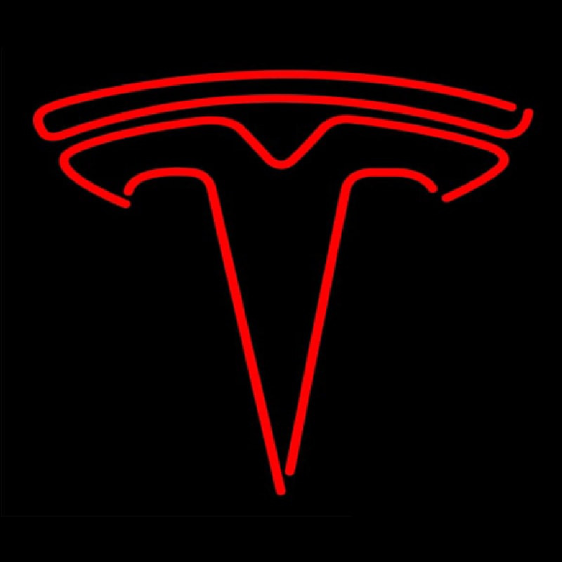 Red Tesla Logo Neonreclame