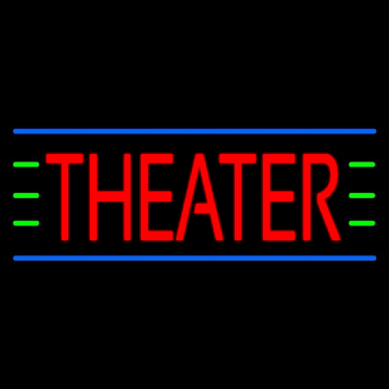 Red Theater Blue And Green Lines Neonreclame