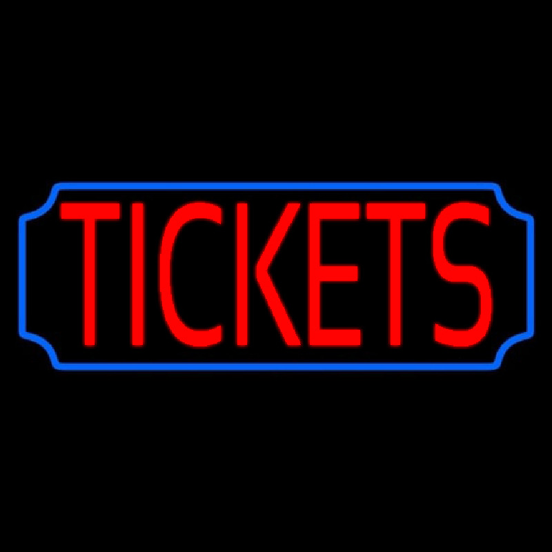 Red Tickets Blue Stylish Border Neonreclame