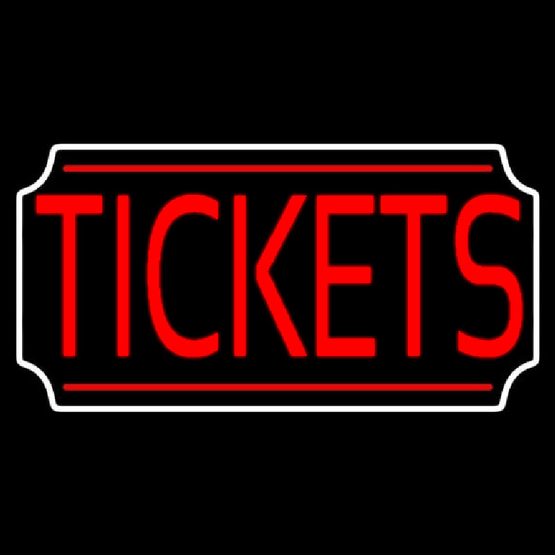 Red Tickets White Stylish Border Neonreclame