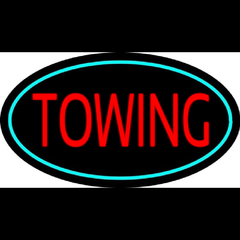 Red Towing Turquoise Border Neonreclame