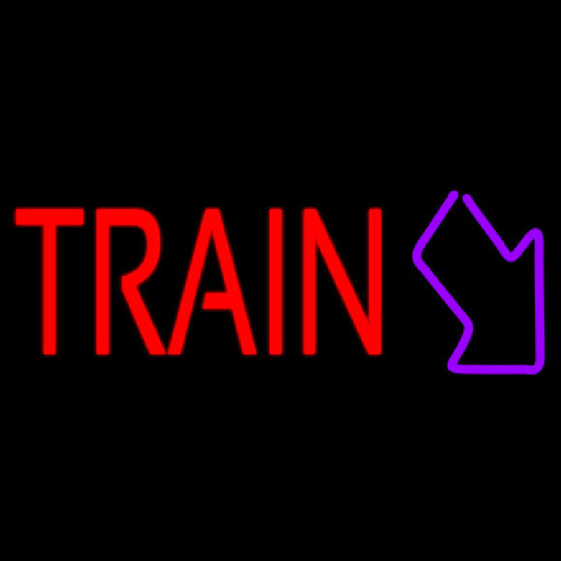 Red Train With Arrow Neonreclame