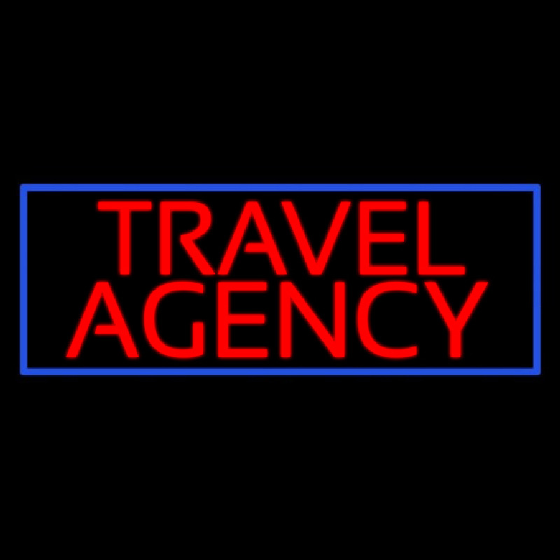 Red Travel Agency Blue Border Neonreclame