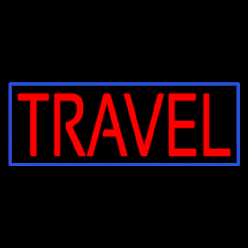 Red Travel Blue Border Neonreclame