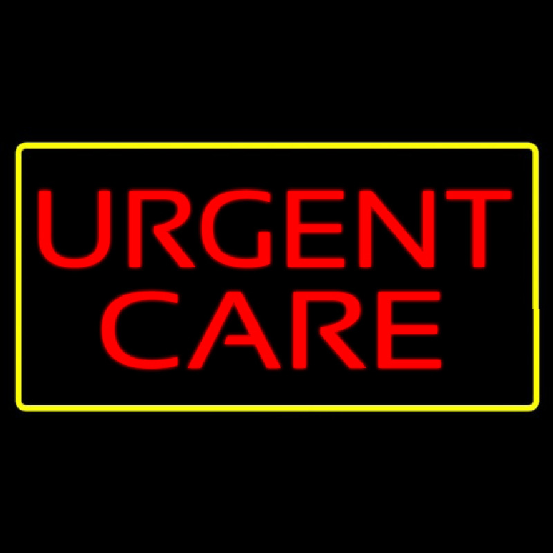 Red Urgent Care Yellow Border Neonreclame