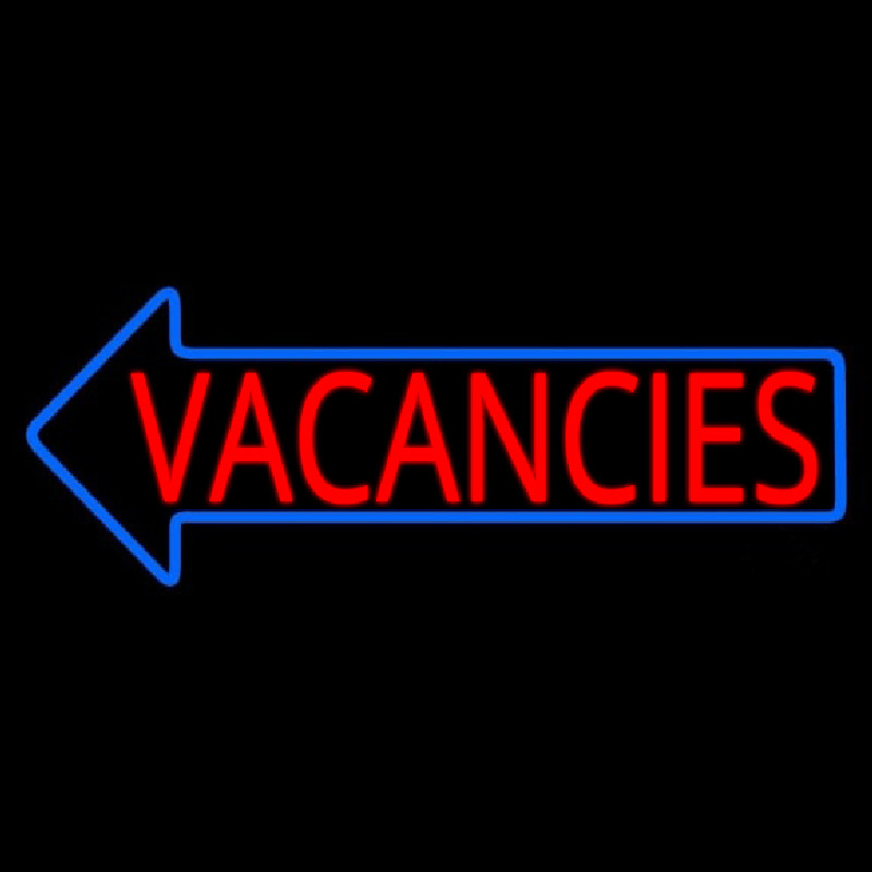 Red Vacancies With Blue Arrow Neonreclame