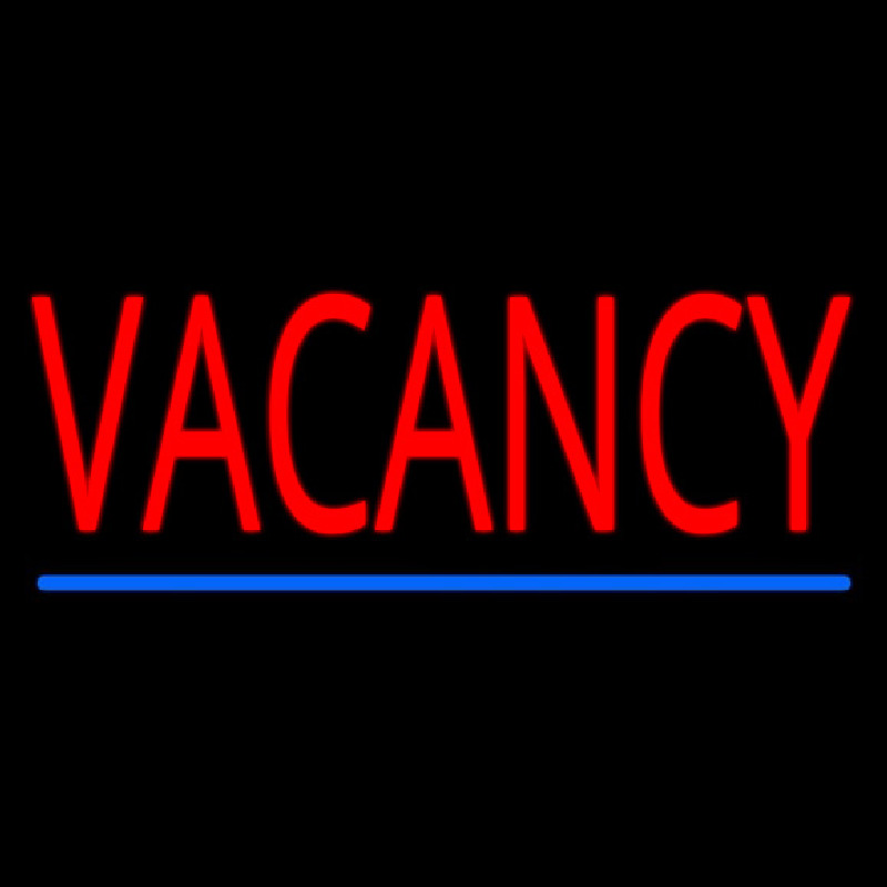 Red Vacancy With Blue Line Neonreclame
