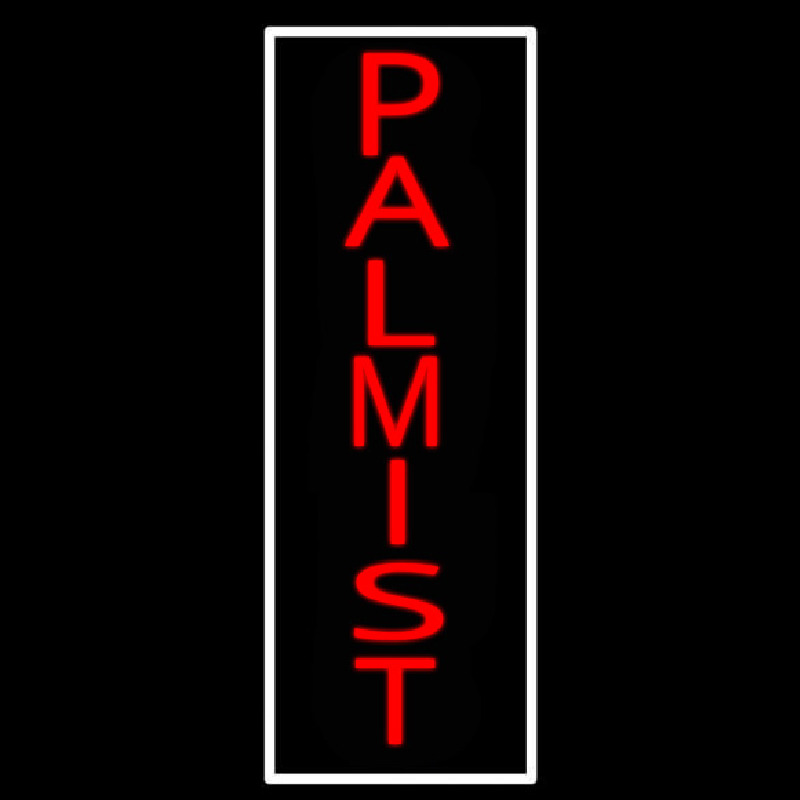 Red Vertical Palmist White Border Neonreclame