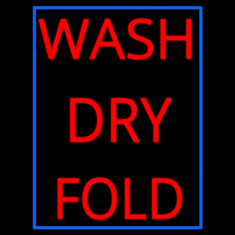 Red Wash Dry Fold Blue Border Neonreclame