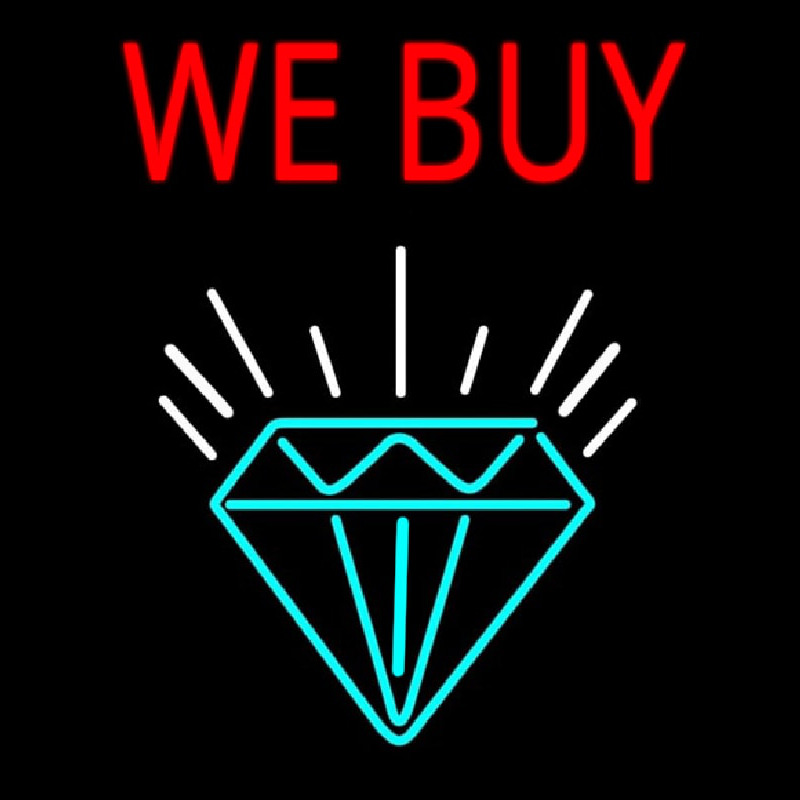 Red We Buy Diamond Logo Neonreclame