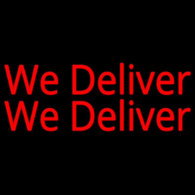 Red We Deliver Neonreclame