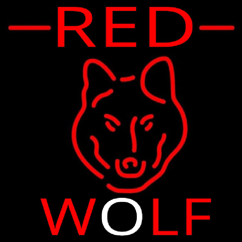 Red Wolf Head Beer Sign Neonreclame