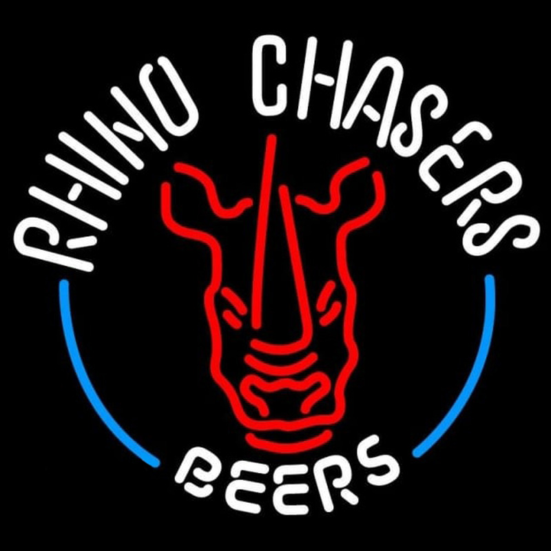 Rhino Chasers Large Beer Sign Neonreclame