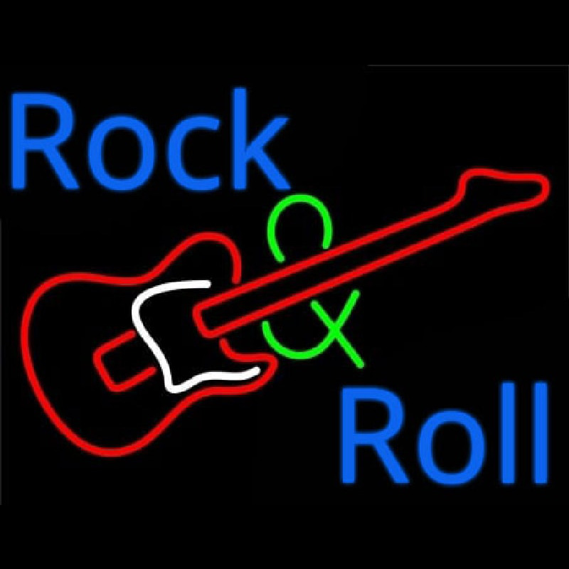 Rock And Roll With Guitar  Neonreclame