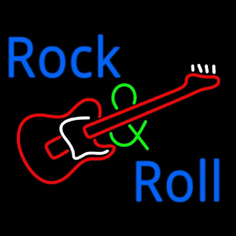 Rock And Roll With Guitar Neonreclame