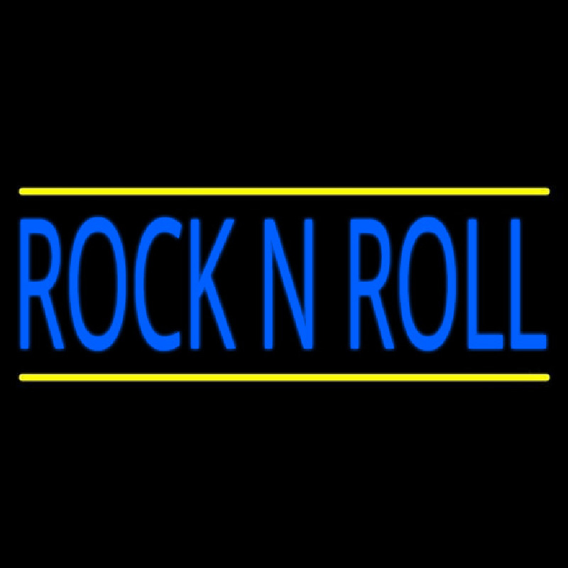 Rock N Roll Block Blue Border 2 Neonreclame