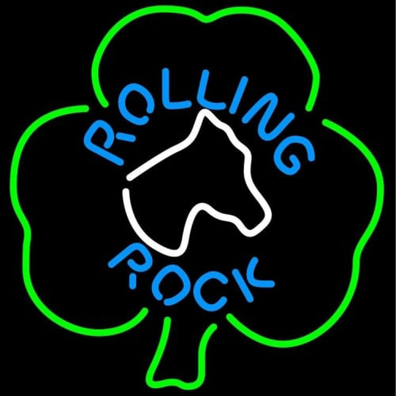 Rolling Rock Horsehead Shamrock Neonreclame