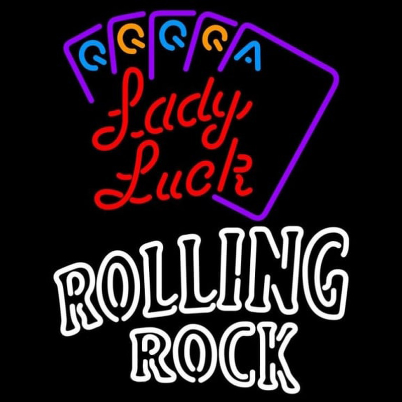 Rolling Rock Lady Luck Series Beer Sign Neonreclame