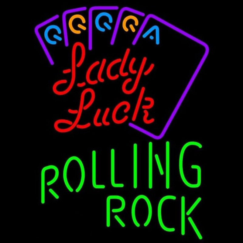 Rolling Rock Lady Luck Series Beer Sign Neonreclame