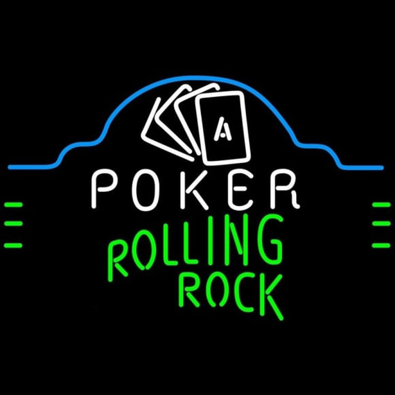 Rolling Rock Poker Ace Cards Beer Sign Neonreclame
