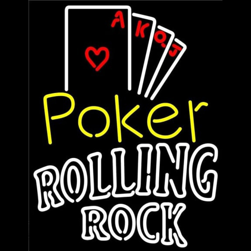 Rolling Rock Poker Ace Series Beer Sign Neonreclame