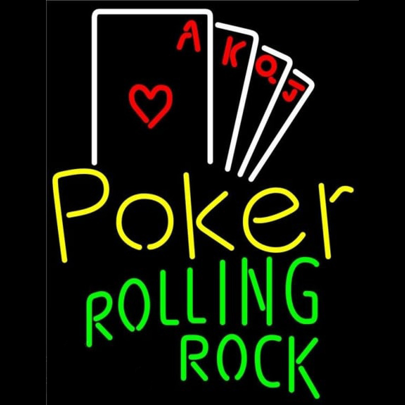 Rolling Rock Poker Ace Series Beer Sign Neonreclame