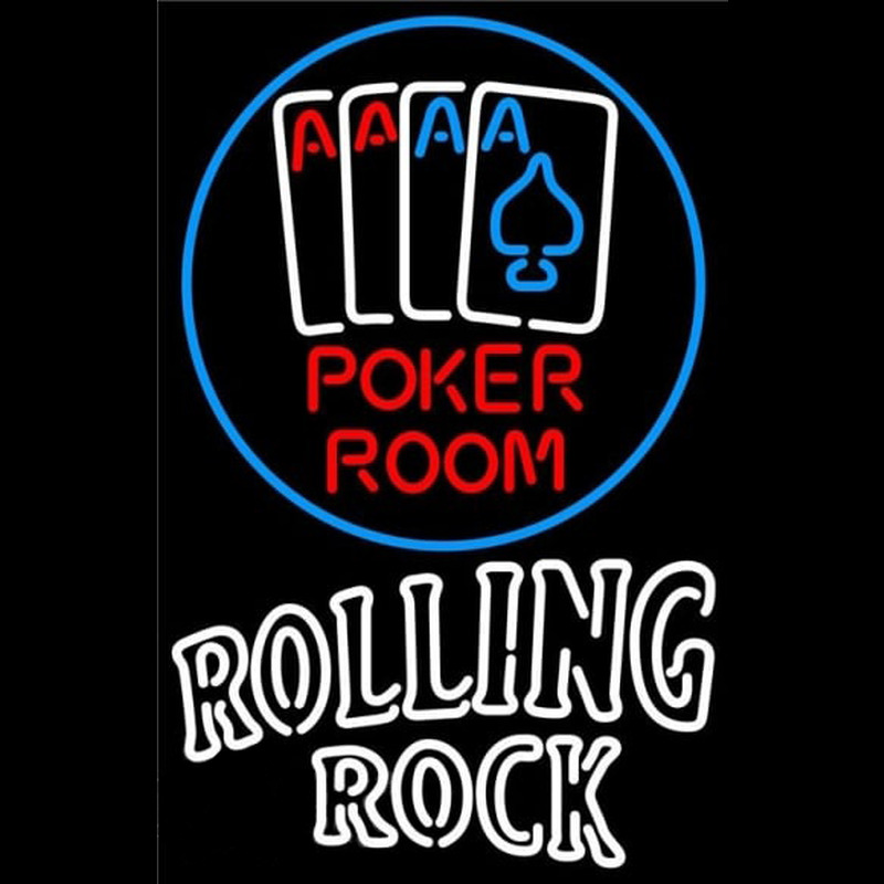 Rolling Rock Poker Room Beer Sign Neonreclame