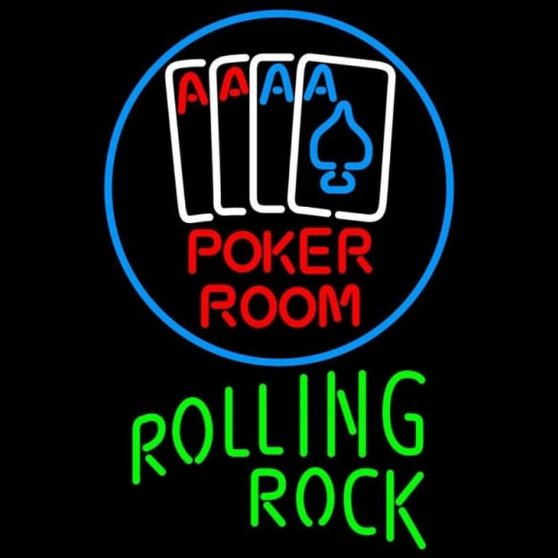 Rolling Rock Poker Room Beer Sign Neonreclame