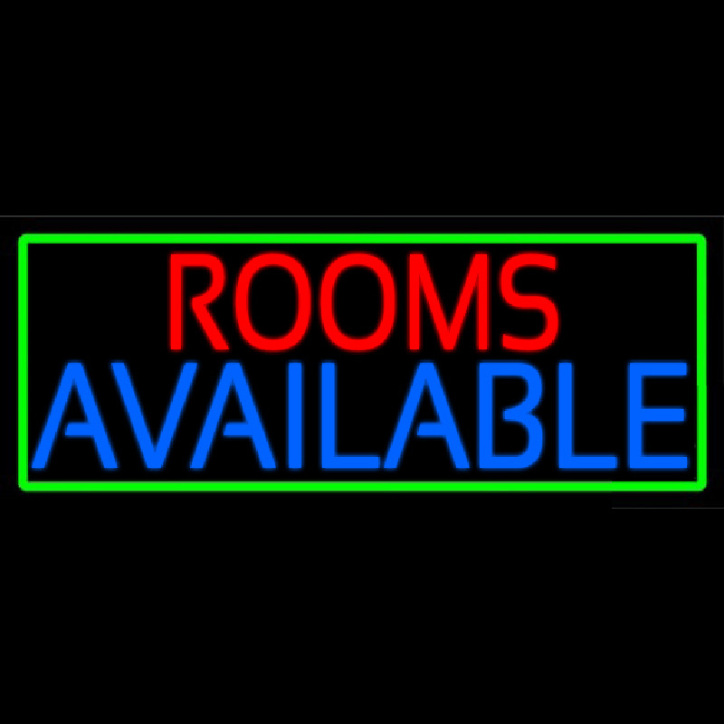 Rooms Available Vacancy With Green Border Neonreclame