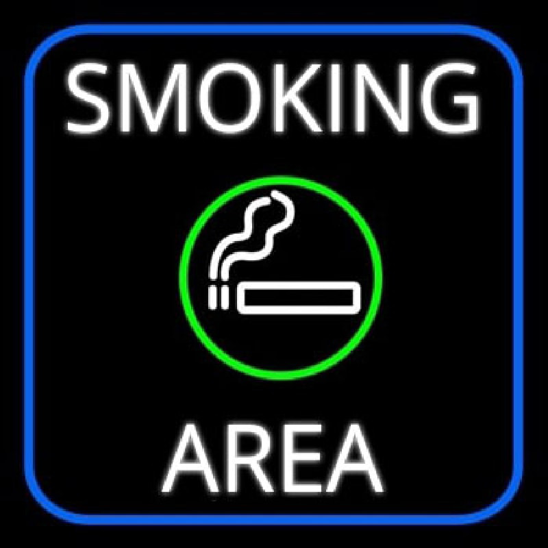 Round Smoking Area With Cigar Neonreclame