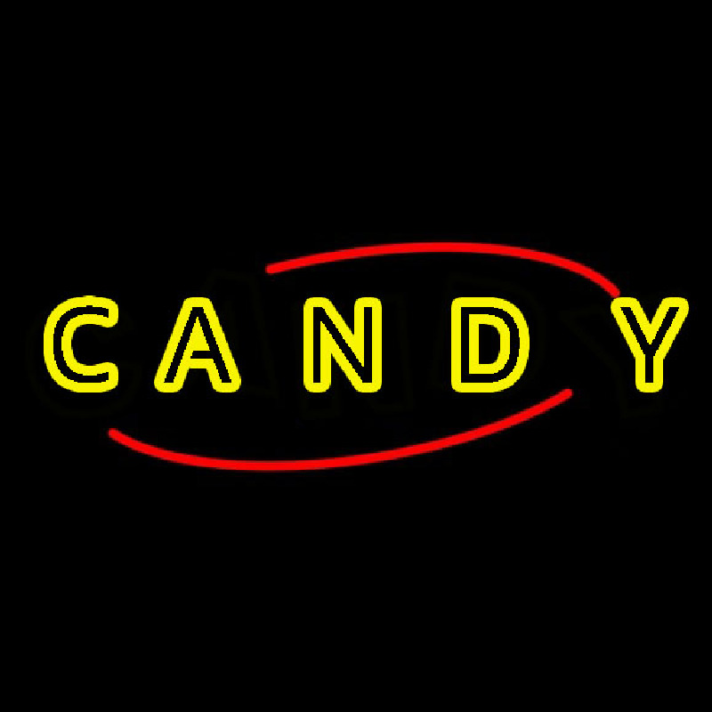 Round Yellow Candy Neonreclame