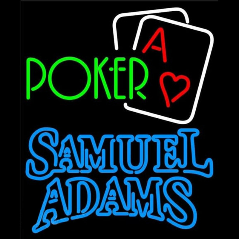 Samuel Adams Green Poker Beer Sign Neonreclame